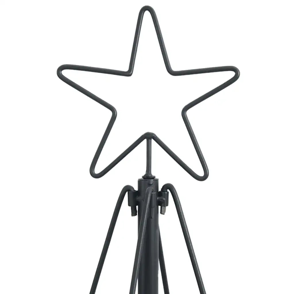 Albero a Cono di Natale con supporto Nero 154 cm Acciaio 42019160