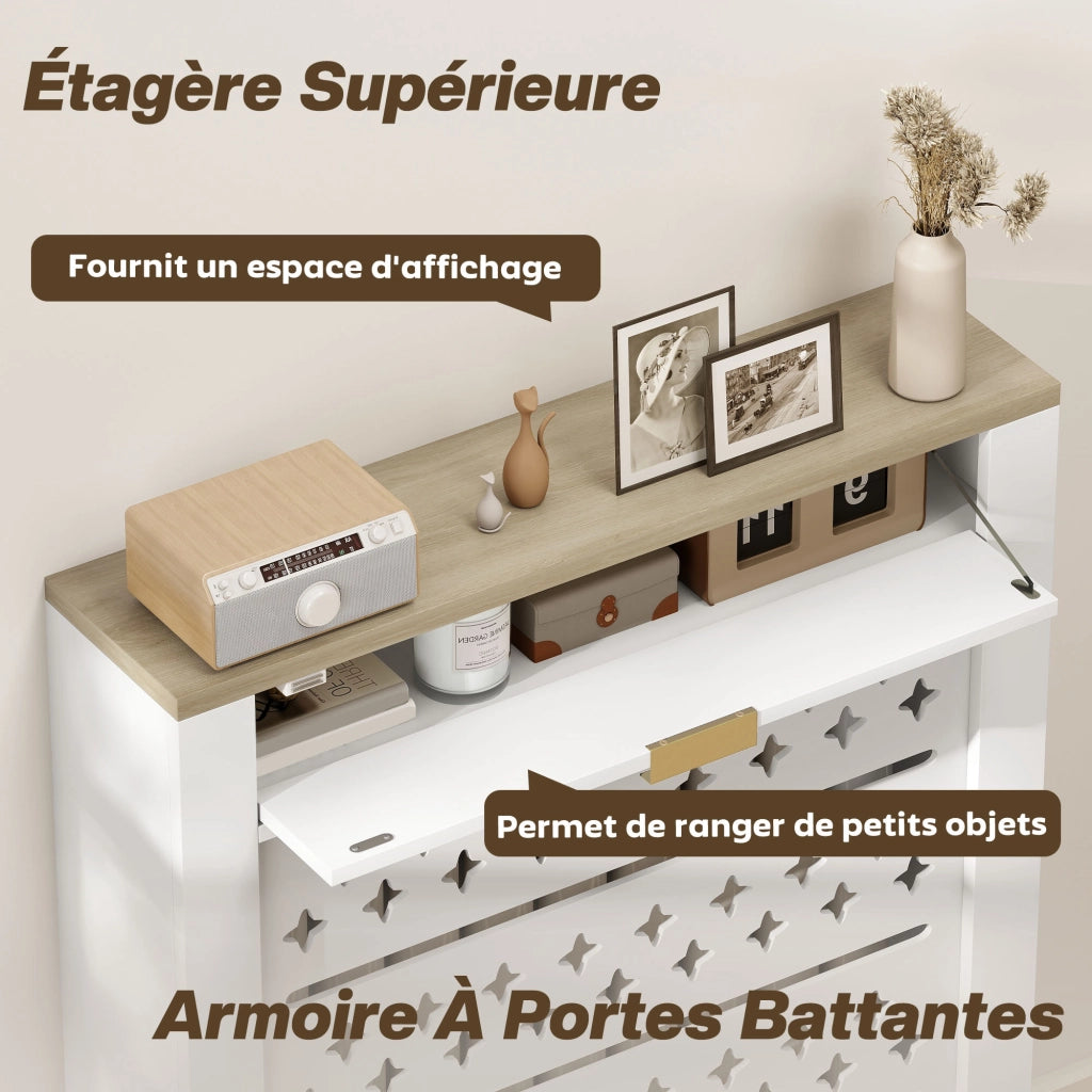 Copriradiatore con mobiletto e ripiano ¨C Minimal ¨C 78x19x95.5 bianco