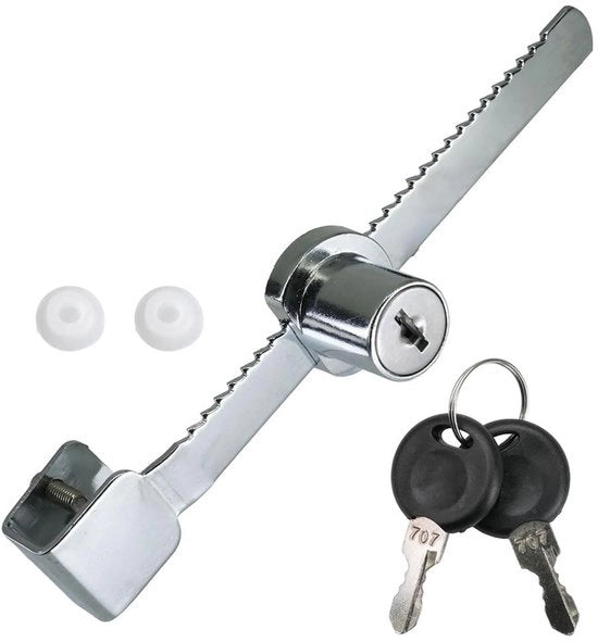 Slot per vetrata scorrevole - compattissimo design - adatto per vetrine, terrari e gabbie - compatibile con porte scorrevoli in vetro - lamiera in acciaio inossidabile