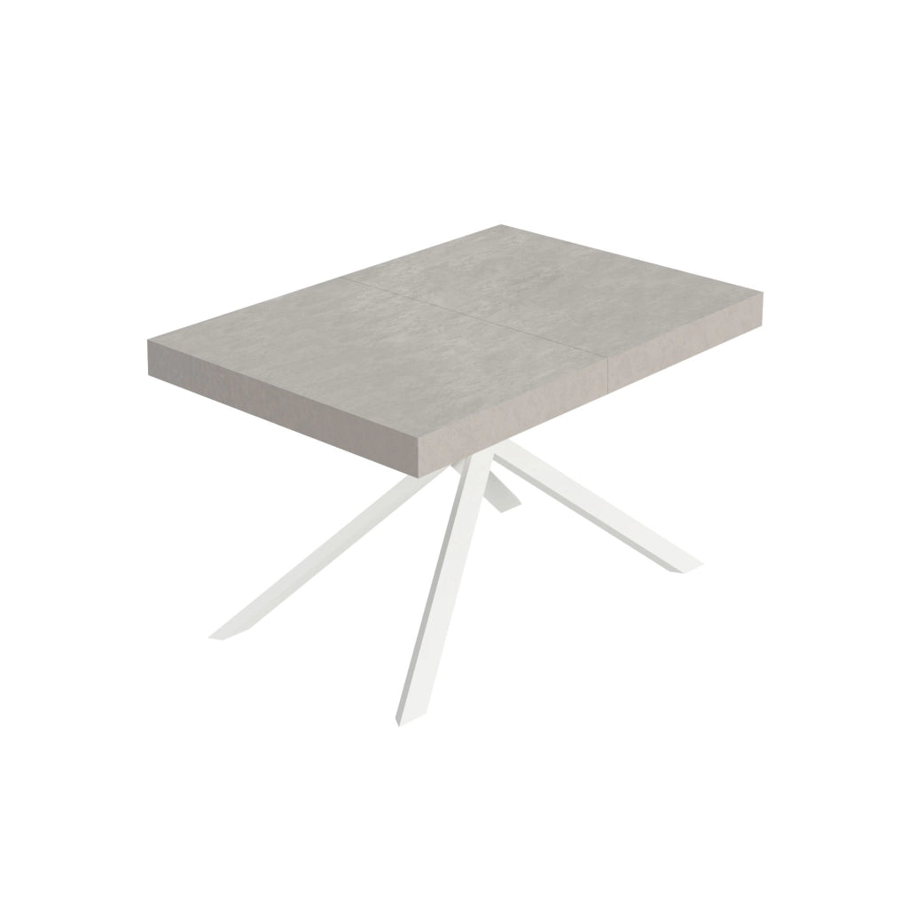 Tavolo allungabile 120/224x90 cm Niket cashmere gambe bianche