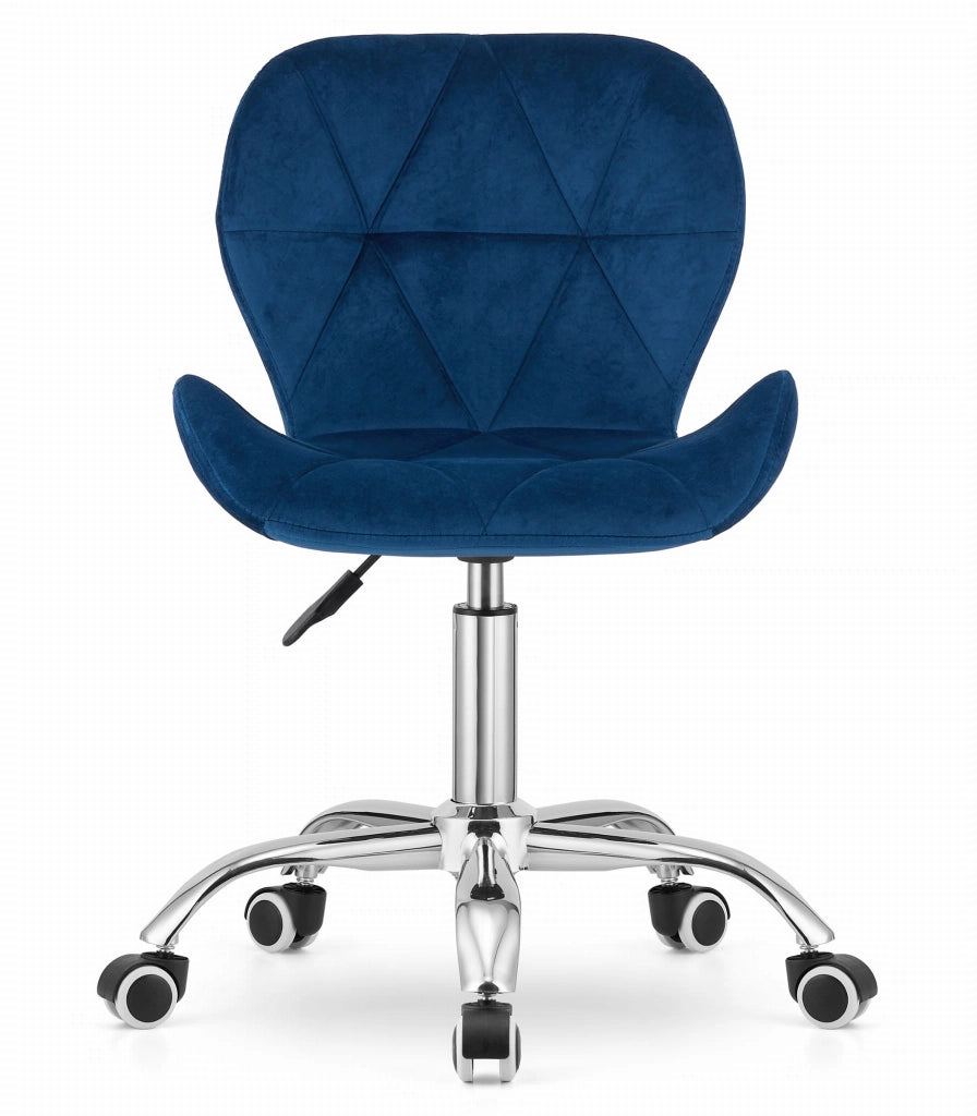 Sedia girevole ergonomica Valora AVOLA in velluto blu navy