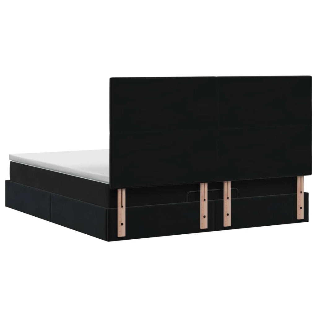 Letto Ottomano con Materasso e LED Nero 140 x 190 cm Velluto 3458303