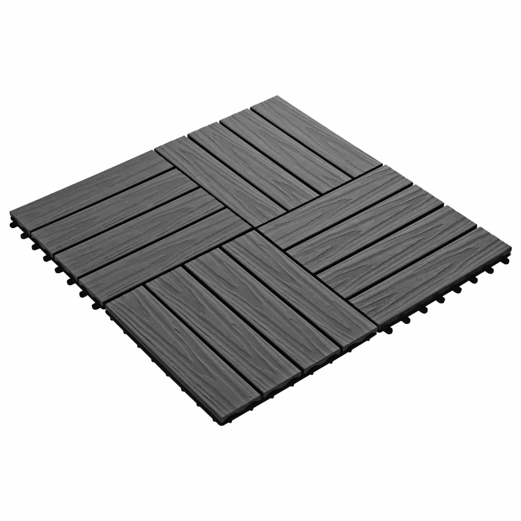 Piastrella per Decking Design 3D 11 pcs Nero 30 x 30 cm WPC 42046681