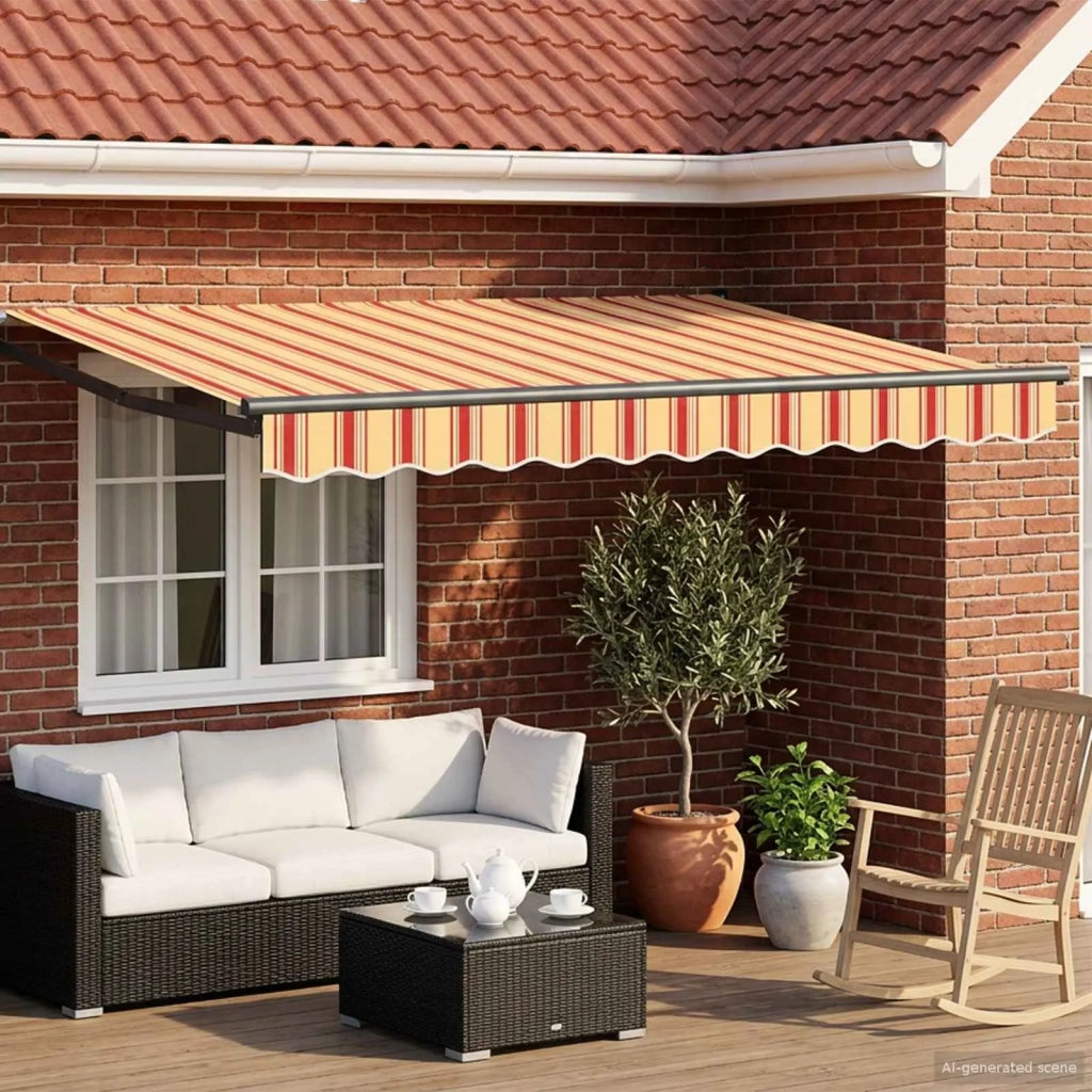 Tenda retrattile manuale con LED Multicolore 3,5 x 2 m 3419387