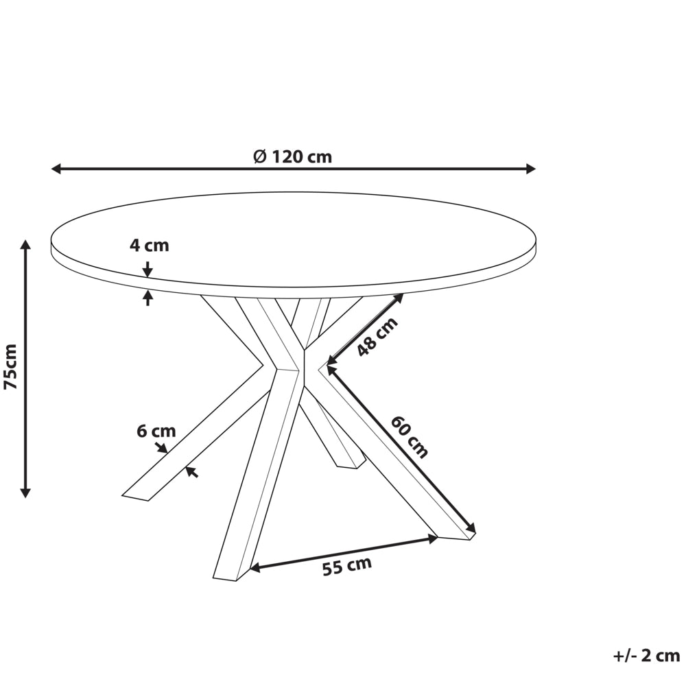 Tavolo da giardino in alluminio e vetro nero e grigio ⌀ 120 cm