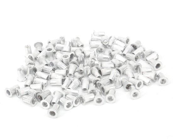 Materiale di fissaggio - M4 - Viti a clip - In alluminio - 100 pezzi - Viti a clip - Ideali per piastre metalliche e tubi