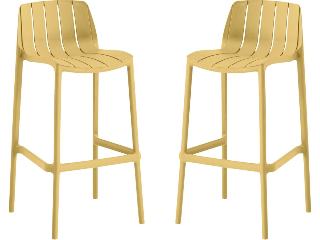 Set di 2 seggioloni da giardino impilabili "Vaena" - Giallo