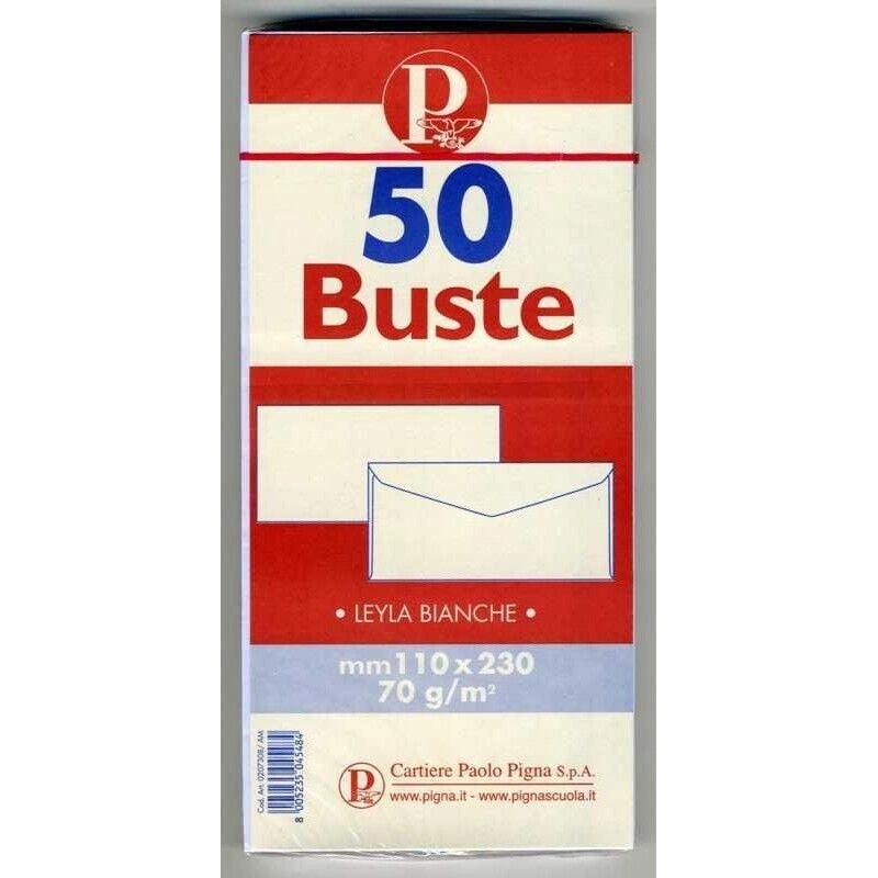 50 BUSTE DA LETTERA BIANCA 11X23 LEYLA