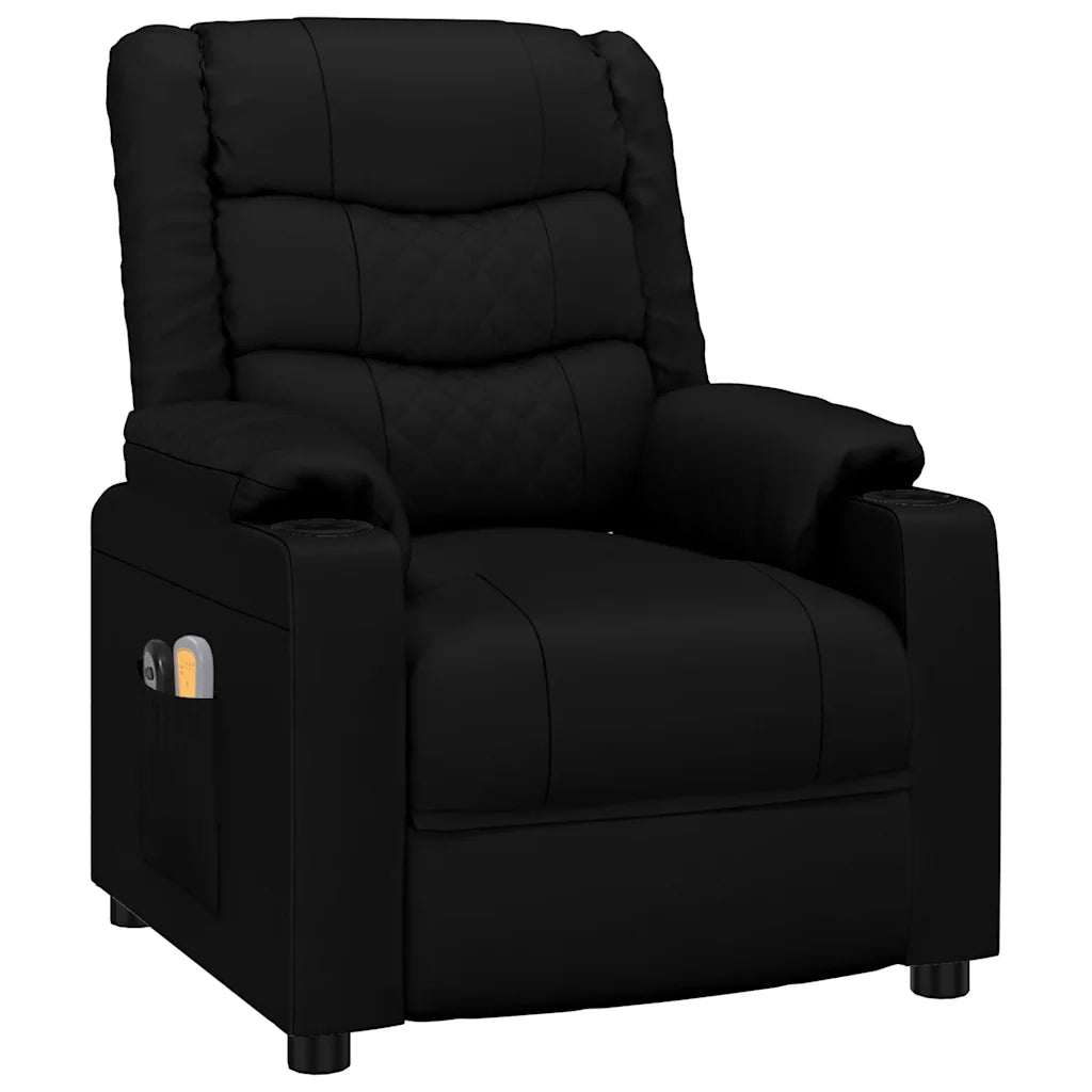 Poltrona Massaggiante Elettrica Nera in Similpelle 3143456