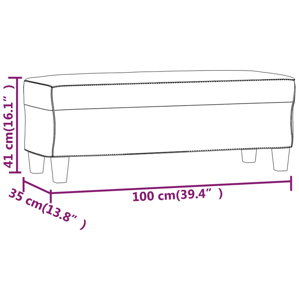 Panca beige 100x35x41 cm in Microfibra 349470