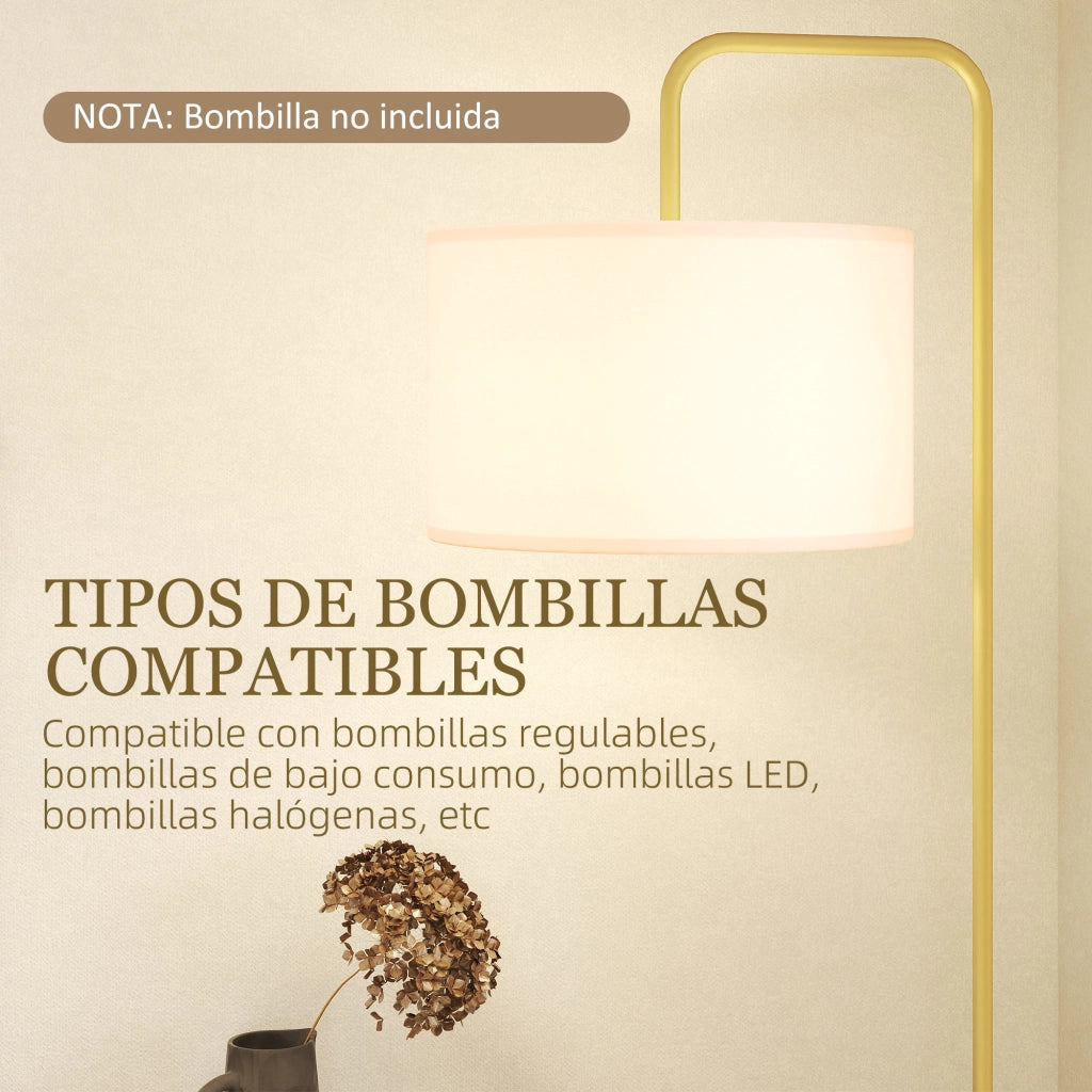 Lampada da Terra Moderna ¨C Minimal ¨C Bianco e Dorato 64x38x163.5 cm