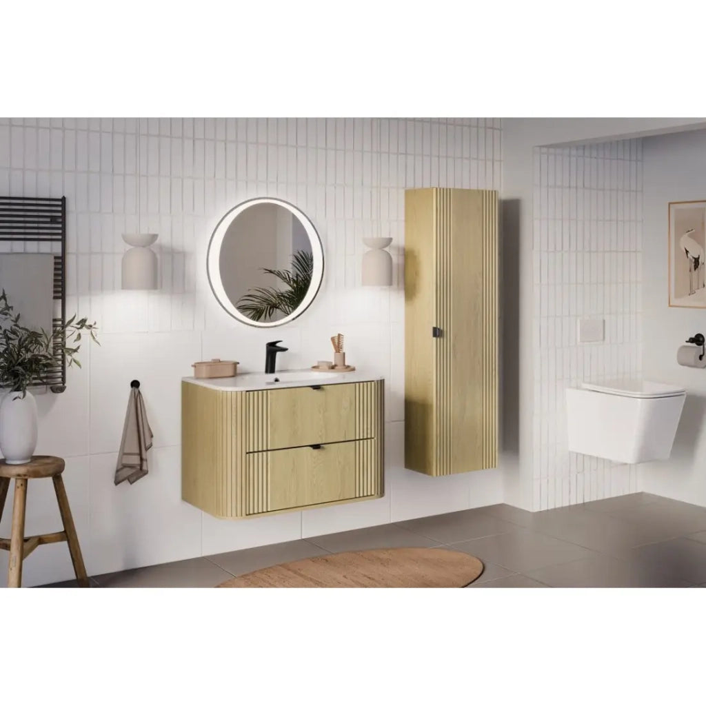 Set da bagno KORI: mobile sottolavabo 80cm + lavabo da incasso