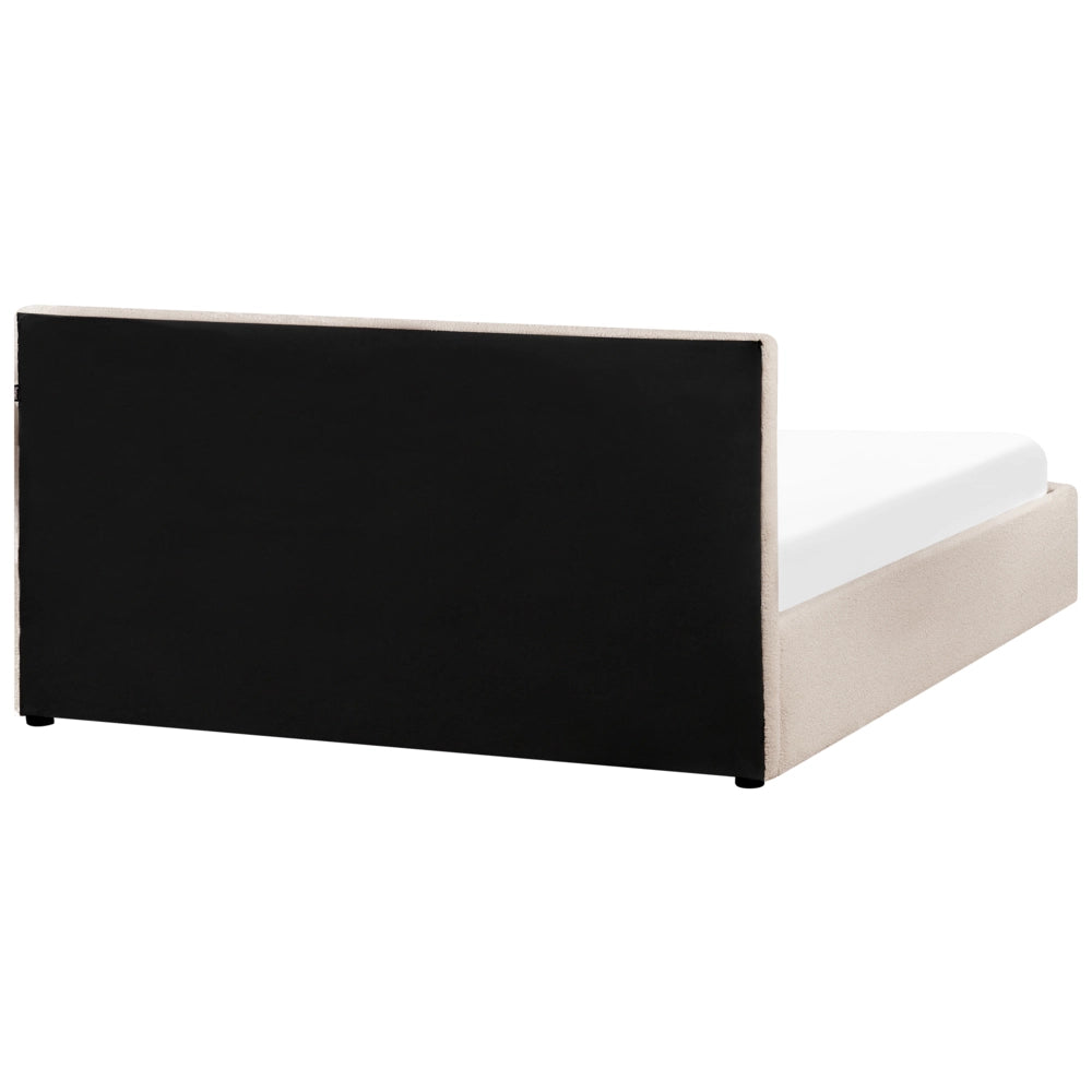 Letto Ottomano Tortora Beige 160x200 cm Struttura imbottita con Testiera