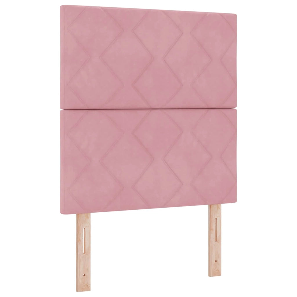 Letto box spring con materasso Rosa 80 x 200 cm Velluto 3455005