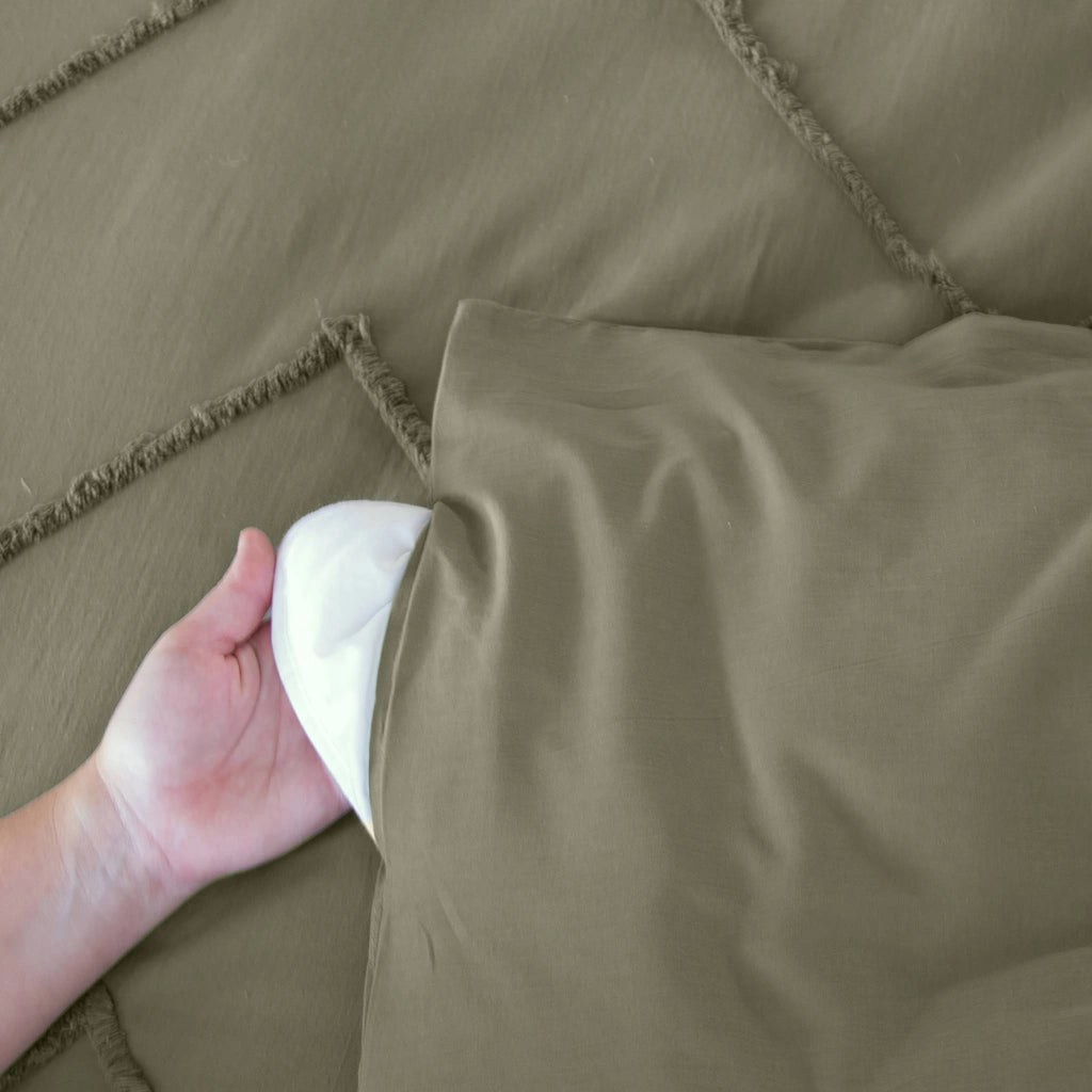 Set biancheria da letto in cotone verde, 2 posti