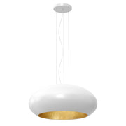 Sospensione ovale bianca interno oro Ø70 E27 Luminex