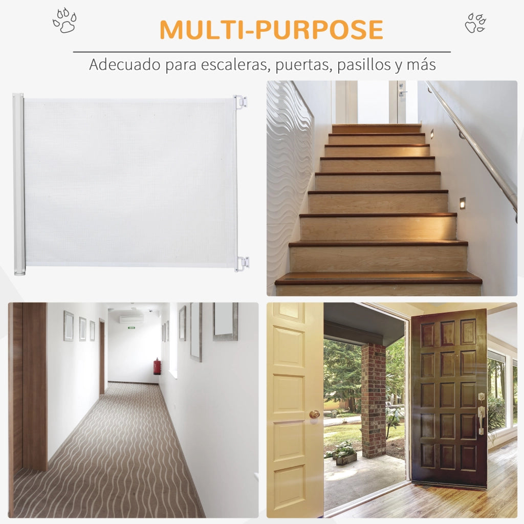 Barriera per Cani Pieghevole Aggiustabile ¨C Minimal ¨C Bianco 5.5-115 cm