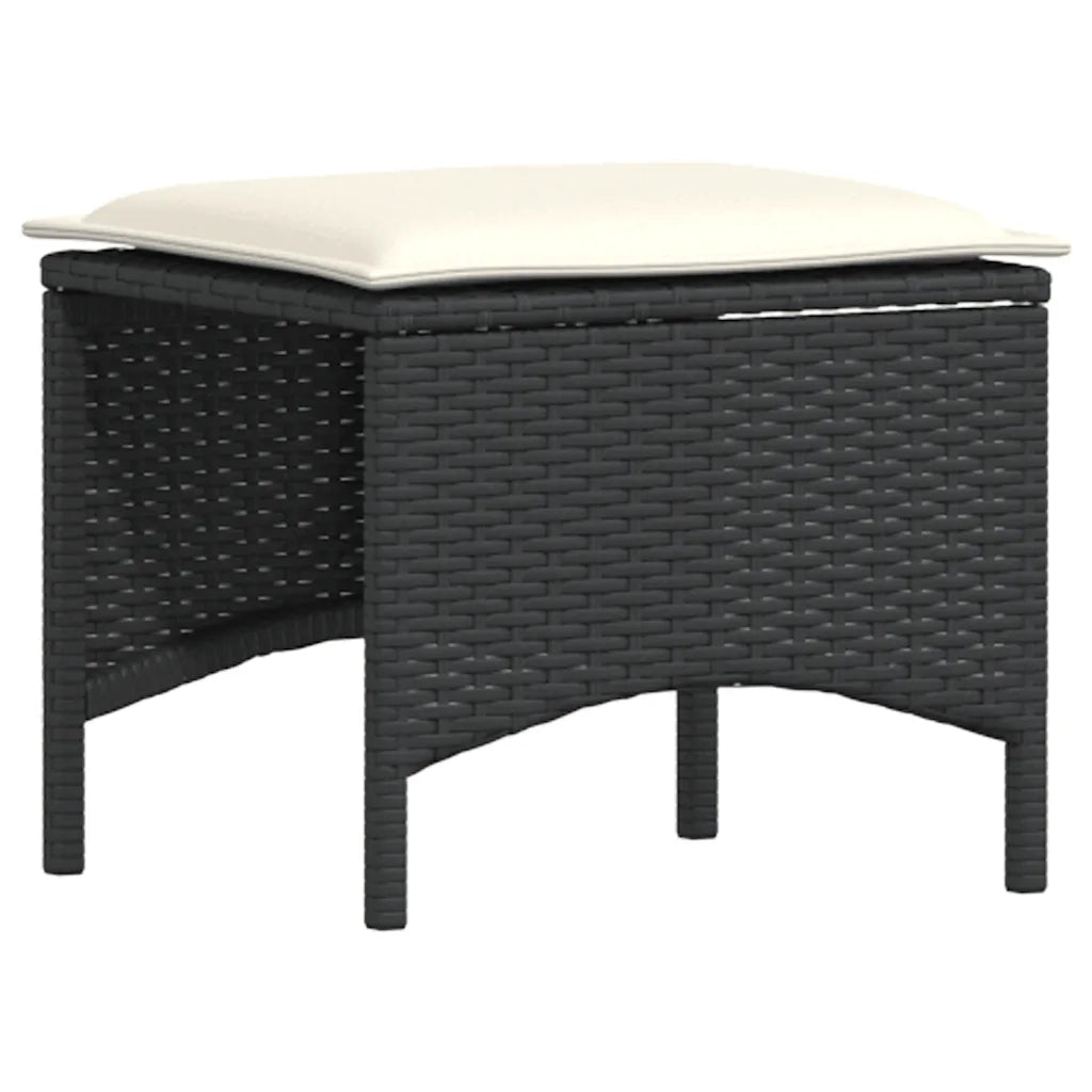 Set Divani da Giardino 4 pz con Cuscini Forma L Polyrattan Nero 3365324