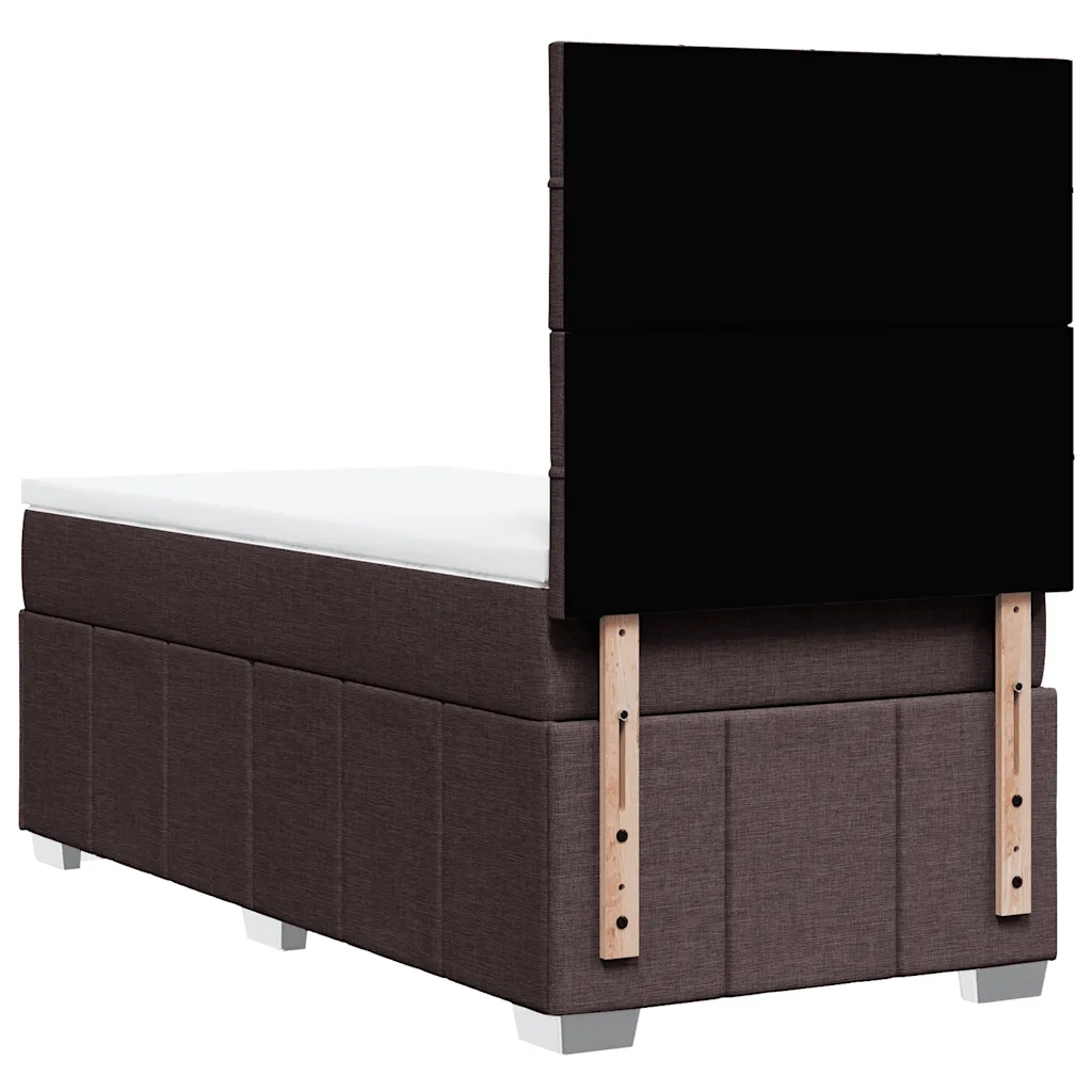 Giroletto a Molle con Materasso Marrone Scuro 90x200 cm Tessuto 3293854