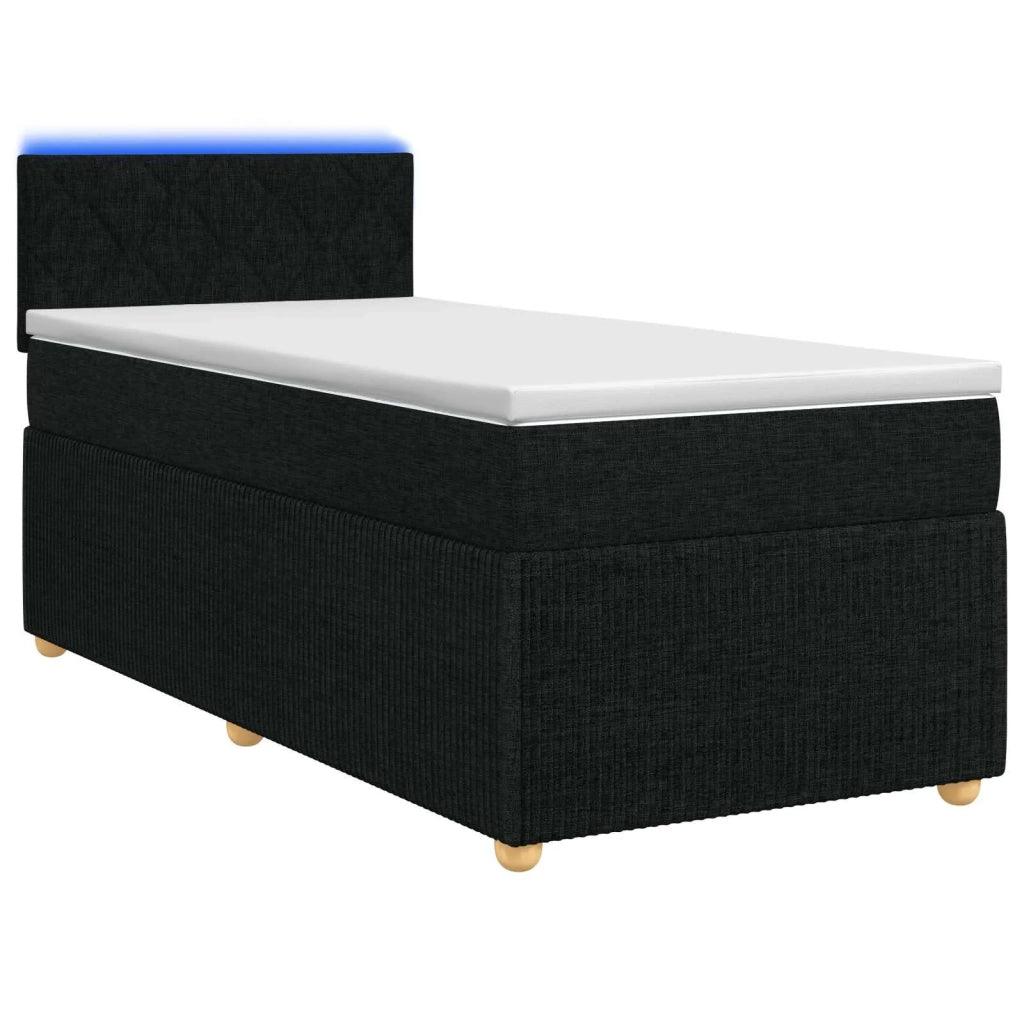 Letto box spring con materasso Nero 90 x 190 cm Tessuto 3452829
