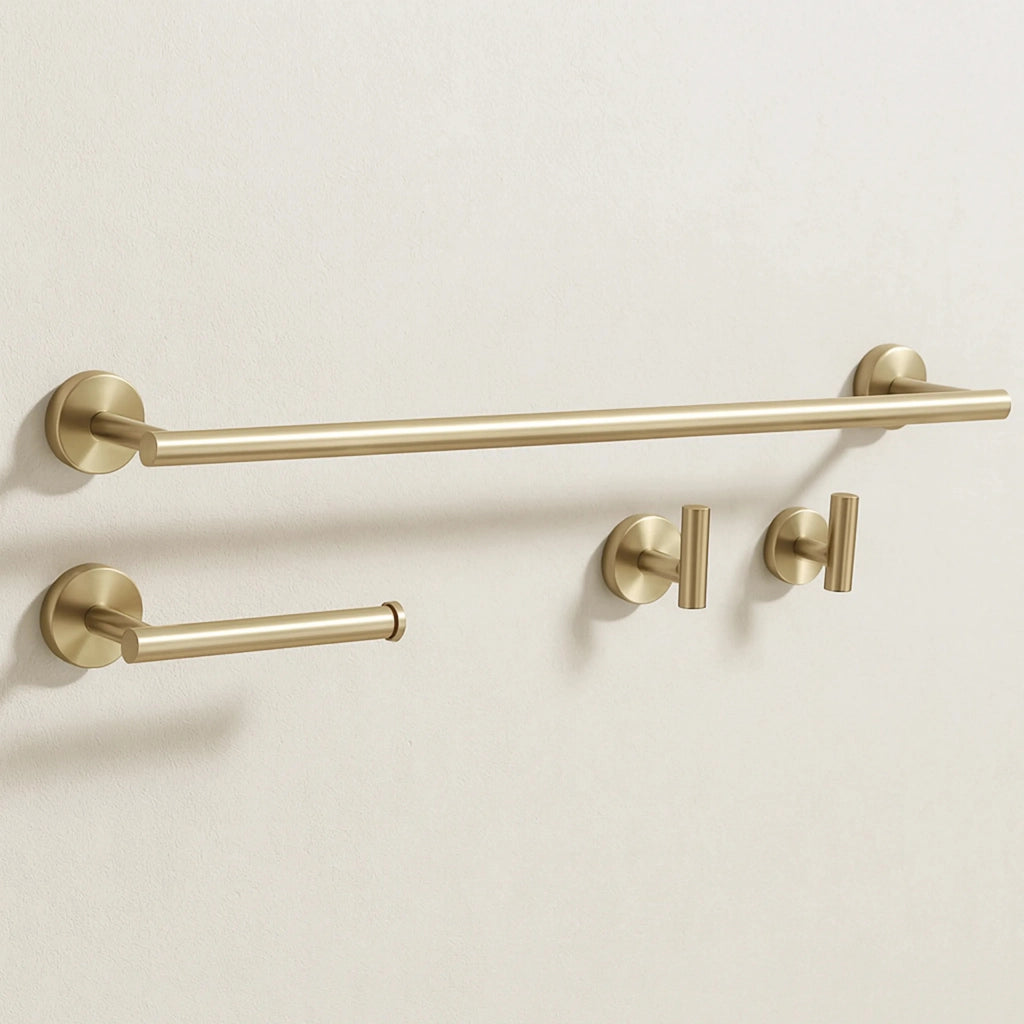 Set Accessori Da Bagno Ari Brush Gold 4 Pezzi
