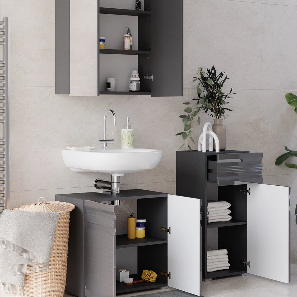 Vicco Set mobili bagno Antracite lucido 3 parti