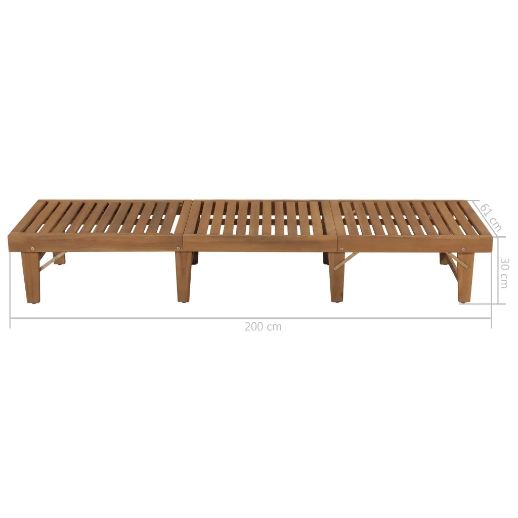 Lettino Prendisole | Sdraio da giardino | Lettino da sole Pieghevole con Cuscino in Massello di Acacia