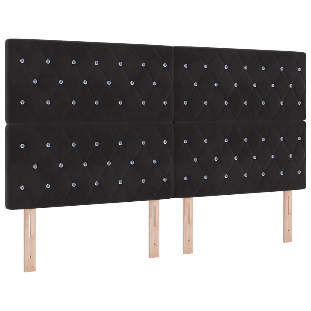 Letto a molle con materasso Nero 180 x 200 cm Velluto 3339784