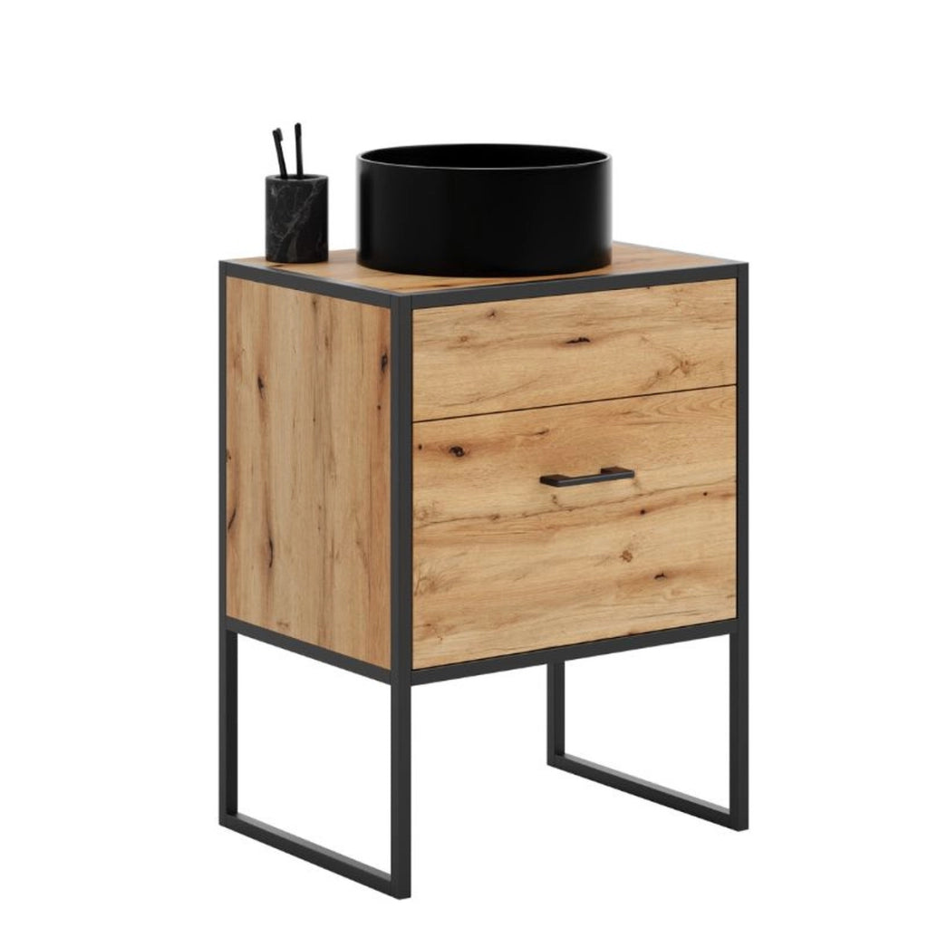 Mobile bagno AURA in rovere e metallo stile industrial