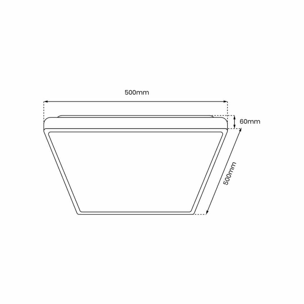 Plafoniera LED quadrata 50x50 nera dimmerabile Milagro