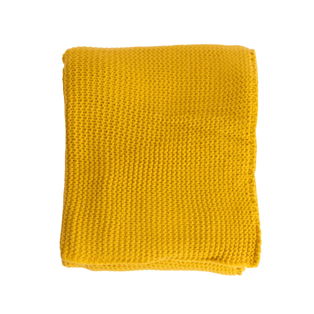 Coperta gialla a maglia 130 × 170 cm - TRICOVA