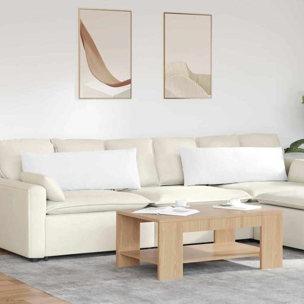 Cuscini da Divano 2 pcs Bianco 120 x 40 cm Tessuto 42013793