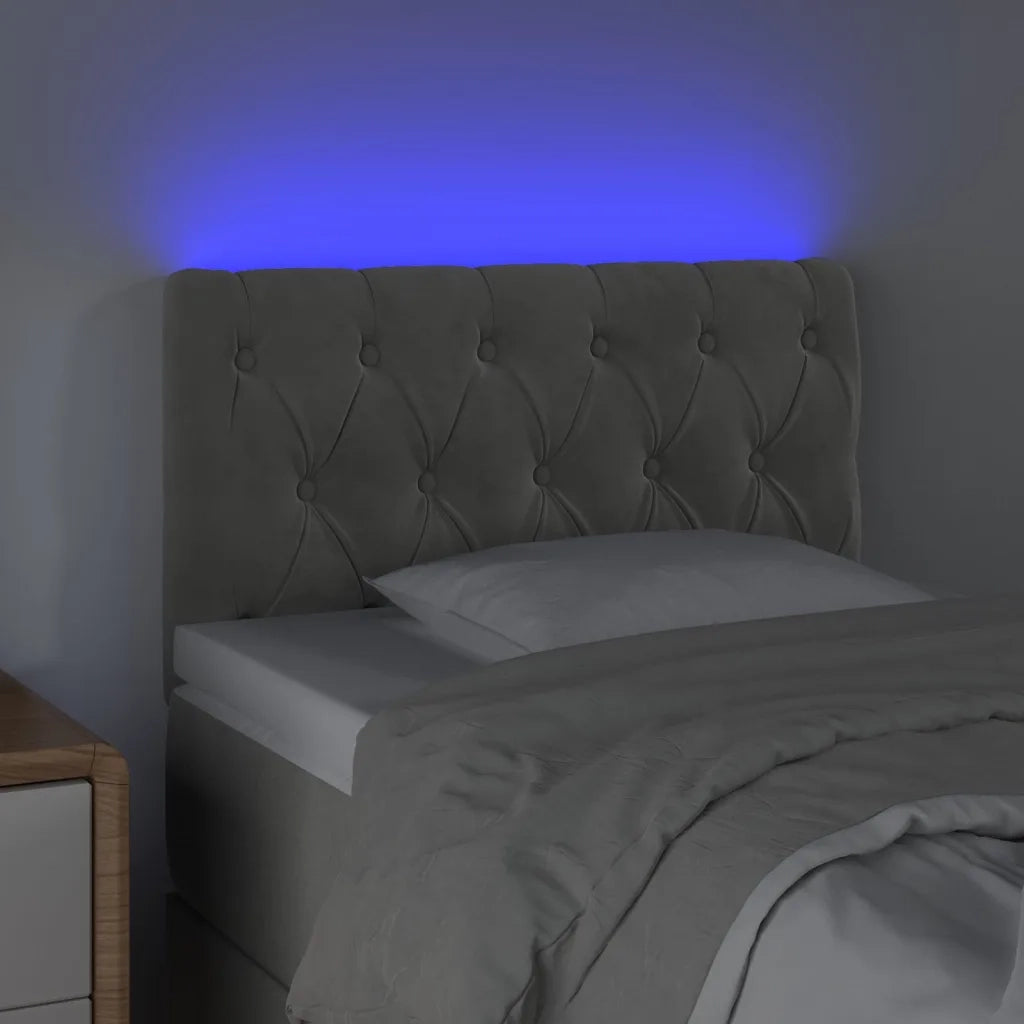 Testiera a LED Grigio Chiaro 80x7x78/88 cm in Velluto 3121978