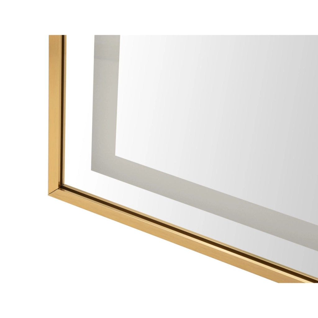 Specchio da terra LED Simple ad arco con cornice oro 57x166 cm
