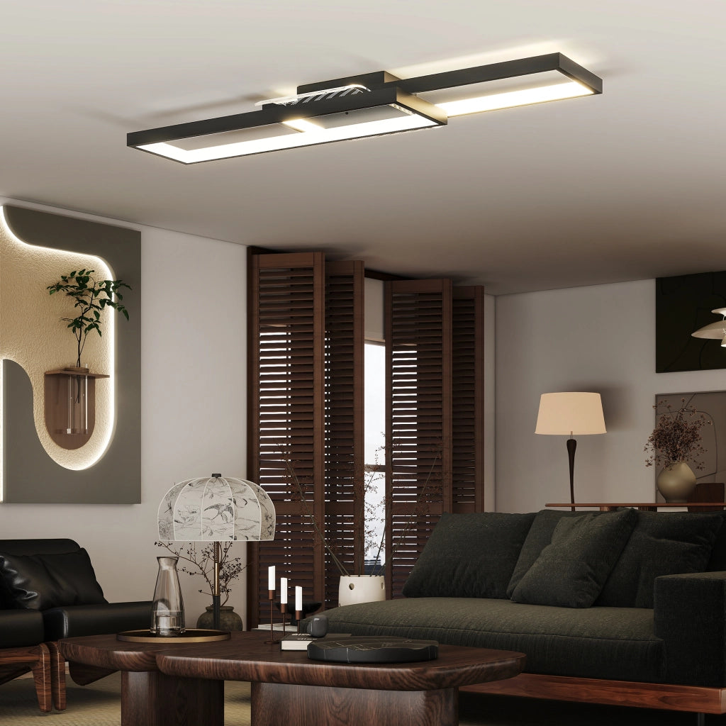 Lampada LED Soffitto Dimmerabile Telecomando ¨C zephmum ¨C Nero 70x30 cm