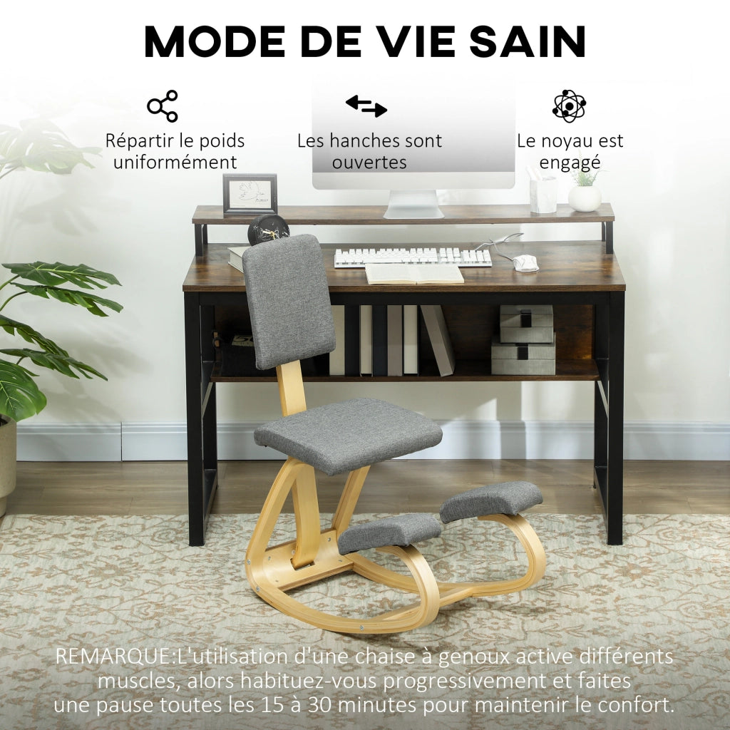Sedia ergonomica a ginocchia ¨C zephmum ¨C grigio