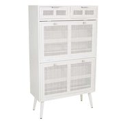 Scarpiera in legno bianco e rete 70x32x120h