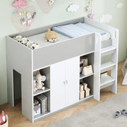 Letto a castello - Xylo - 90x200 cm armadio grigio