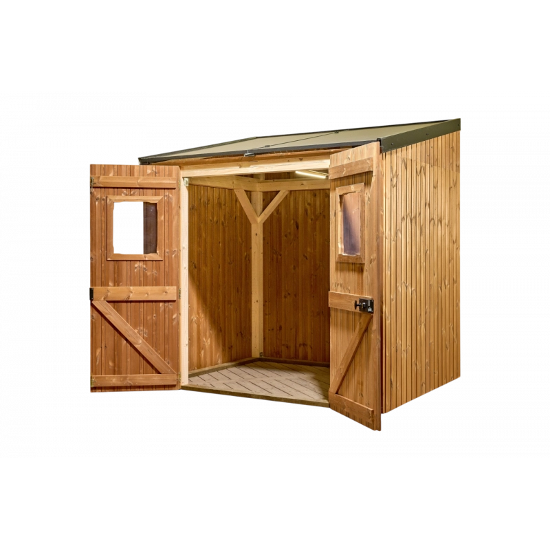 Casetta da giardino in legno 186x232 cm con fotovoltaico 1kW – Pareti 19 mm – 2 pannelli fotovoltaici – LB1923.02TH Foresta