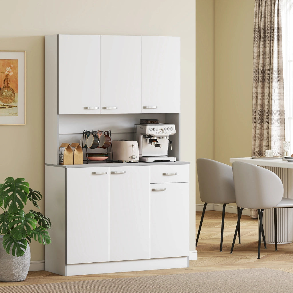 Armadio Bianco e Grigio con Cassetti e Ante ¨C Minimal ¨C 101x39x180 cm