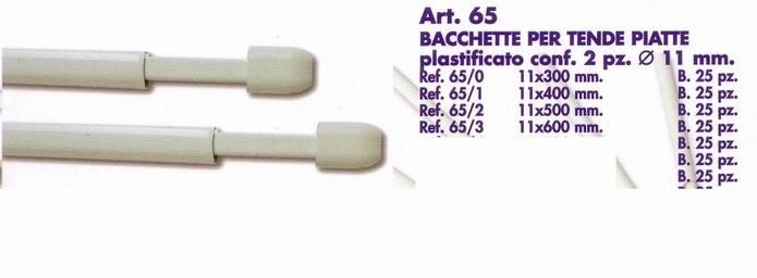 Coppia Bacchette Bastoni per tende colore Bianco 40 cm x 11 mm