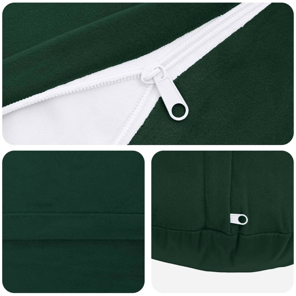 Federa 2 pcs HEERLEN Verde Scuro Ø 50 cm Velluto 922539