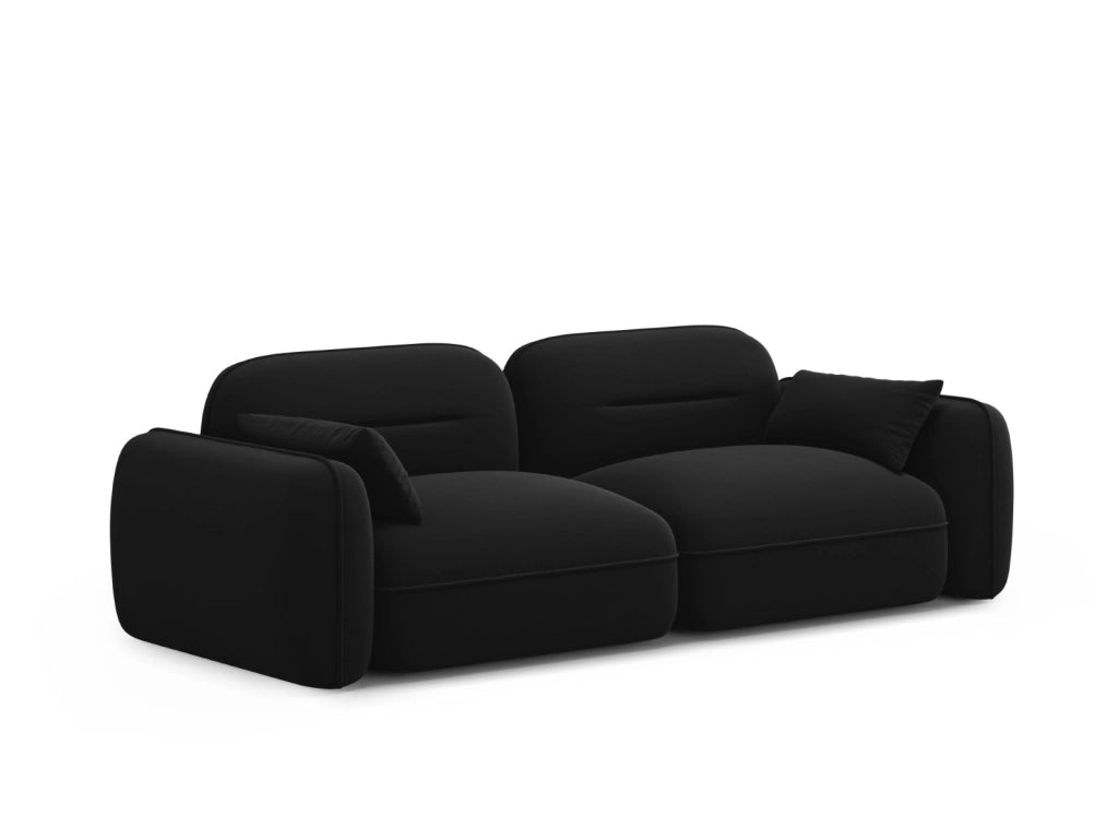 Cosmopolitan Design - Divano modulare "Sydney" 3 posti in velluto nero 