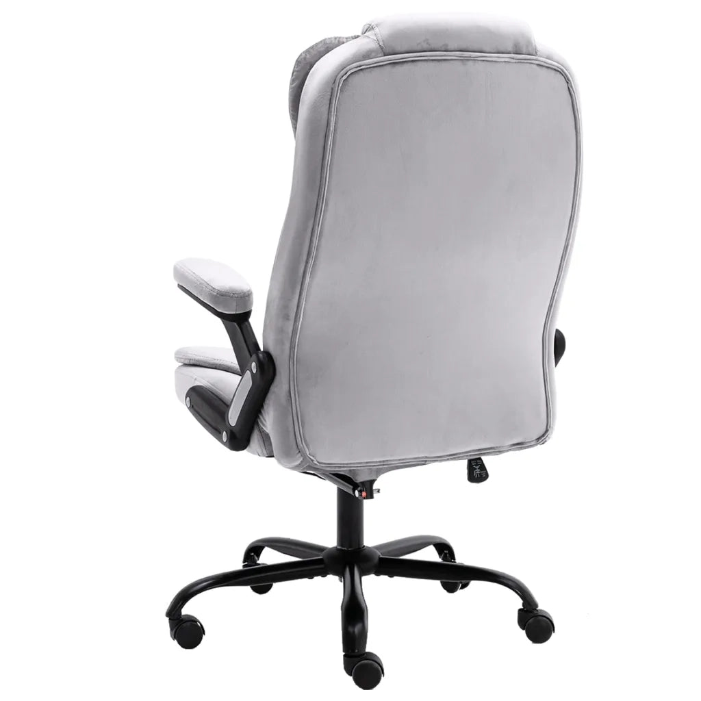 Sedia da Ufficio Massaggiante Grigio Chiaro in Velluto 20573
