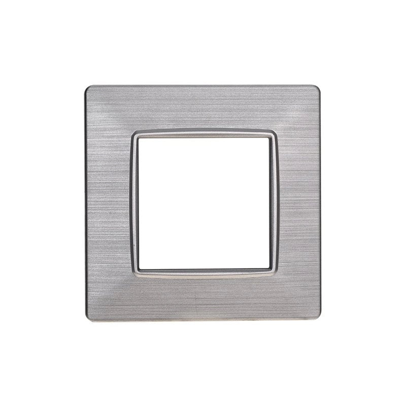 Placca Plastica Serie Starlight 2P Colore Silver Satinato Compatibile Con Vimar Plana