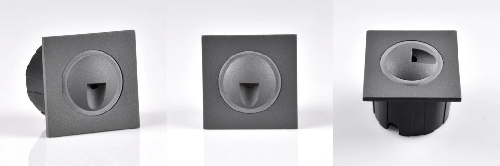 Lampada LED scala/parete Polux Q3 quadrata 3W grafite