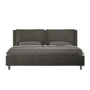 BS COM Letto senza rete imbottito 180x210 microfibra grigio