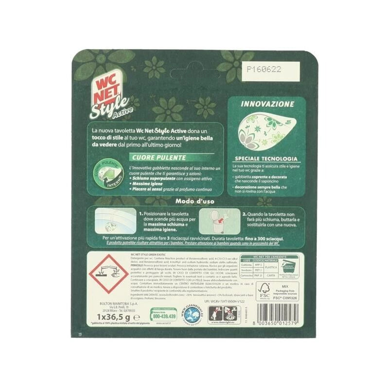 WC NET STYLE ACTIVE TAVOLETTA GREEN EXOTIC AD AZIONE COMPLETA