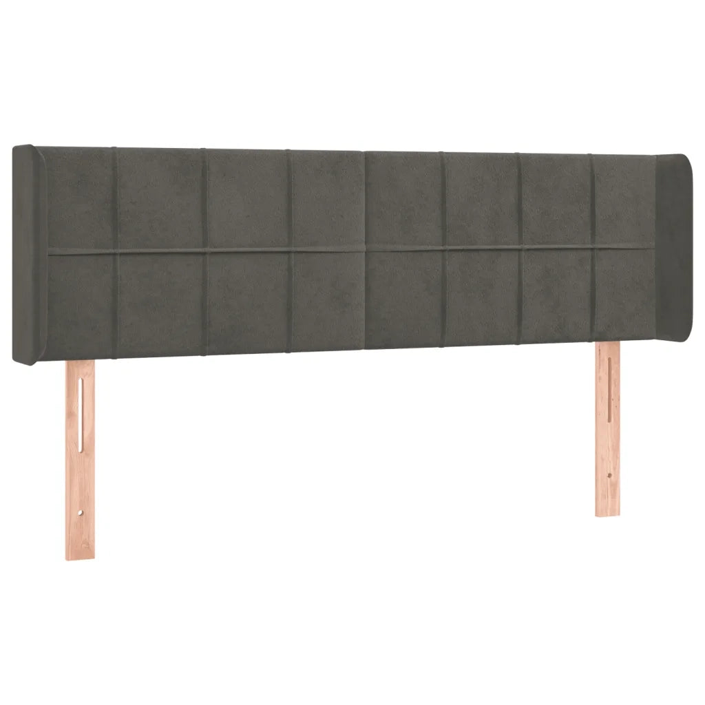 Testiera | Testata ad Orecchio Grigio Scuro 147x16x78/88 cm in Velluto