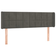 Testiera | Testata ad Orecchio Grigio Scuro 147x16x78/88 cm in Velluto